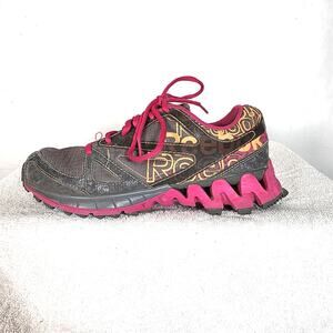 Reebok Zigtech Women's Sz 7 Running Shoes Gray Pink Orange Crossfit No Insole